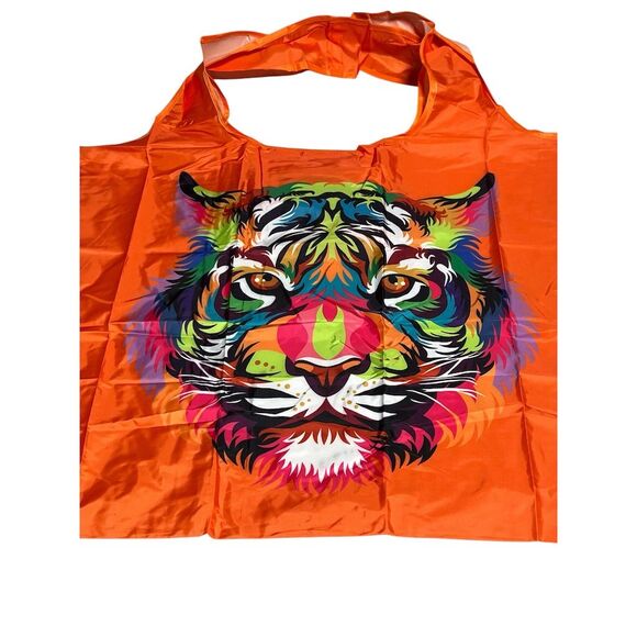 Colorful Tiger Tote Bag Unisex Orange - Picture 8 of 11